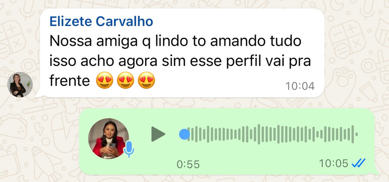 Mensagem real de cliente