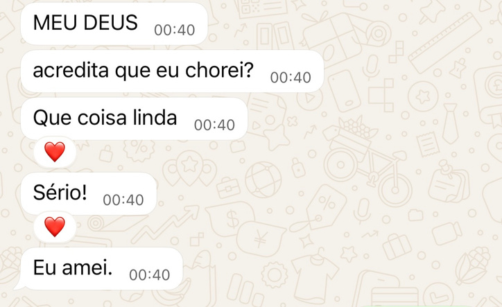 Mensagem real de cliente